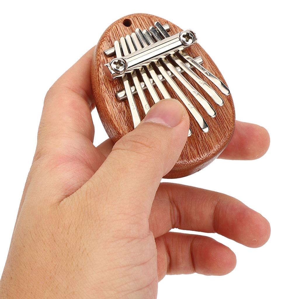Thumb Piano 8 Keys Mini Portable Acrylic Material Decoration Gift Musical InstrumentOval Crude Wood
