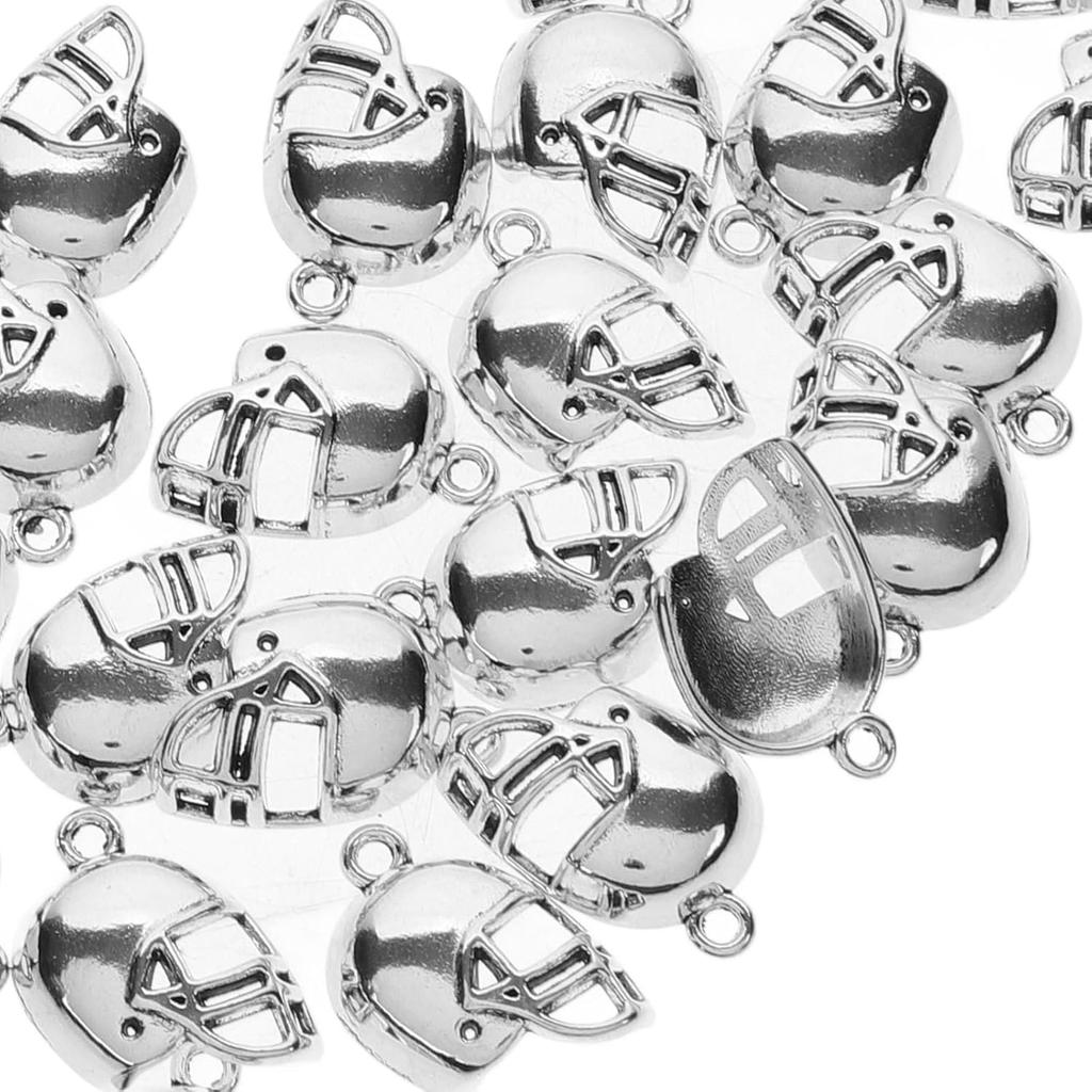 Lurrose 50Pcs Helmet Charms Sports Pendant Charms Basketball Baseball Football Helmet Beads for Jewelry Making Necklace Bracelet Earrings DIY Crafts