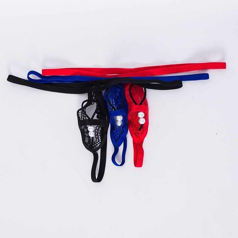 Open Crotch Free Sexy Men's Sex Panties Men's T-word Pants Men's Lace Transparent Thong Men