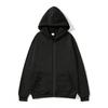 Felpa Unisex con Cappuccio e Zip Oversize Casual Pullover Leggera Misto Cotone Manica Lunga