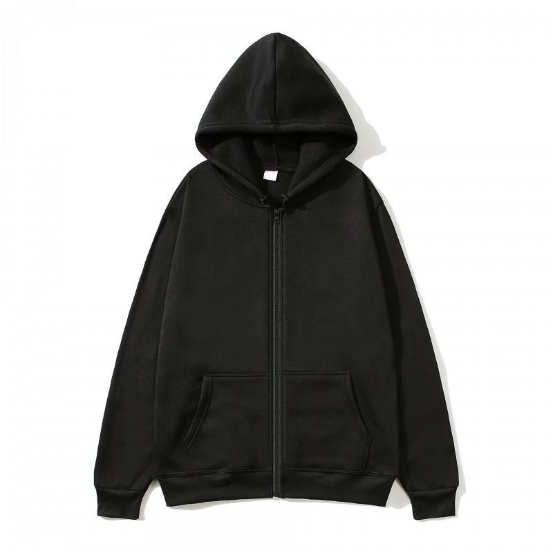 Felpa Unisex con Cappuccio e Zip Oversize Casual Pullover Leggera Misto Cotone Manica Lunga