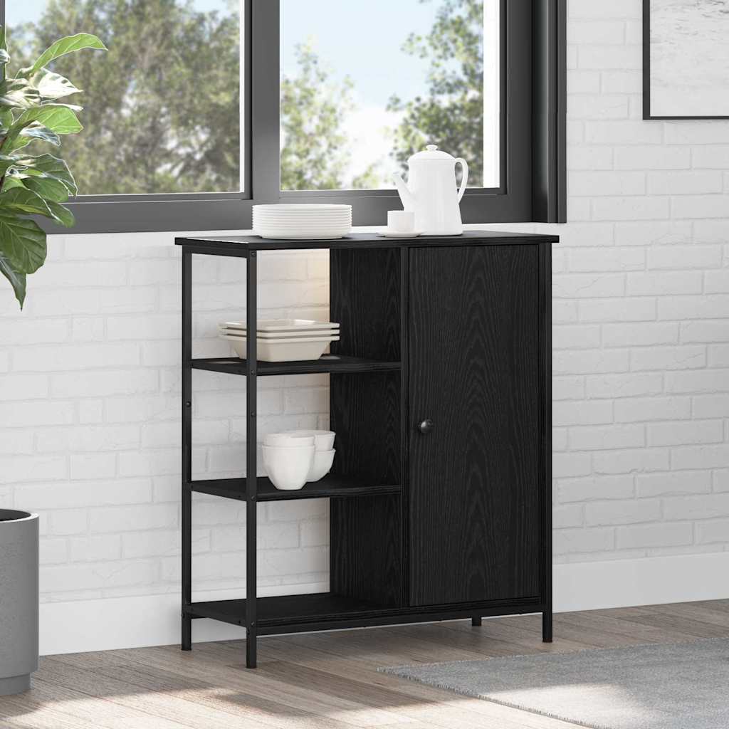 Sideboard in Black Oak Look 70 x 30 x 80 cm