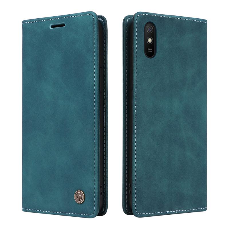Retro Matte Luxury Flip Wallet Case For Xiaomi Redmi 9AT 9A 9C NFC 9T Note 9S 8 Pro Note9 Pro Max Solid Colors Phone Cover Coque