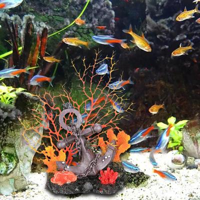 Korallenriff Anker Ornament Statue Aquarium Landschaft Wohnkultur 6x3,3 x11 zoll Multifunktionale