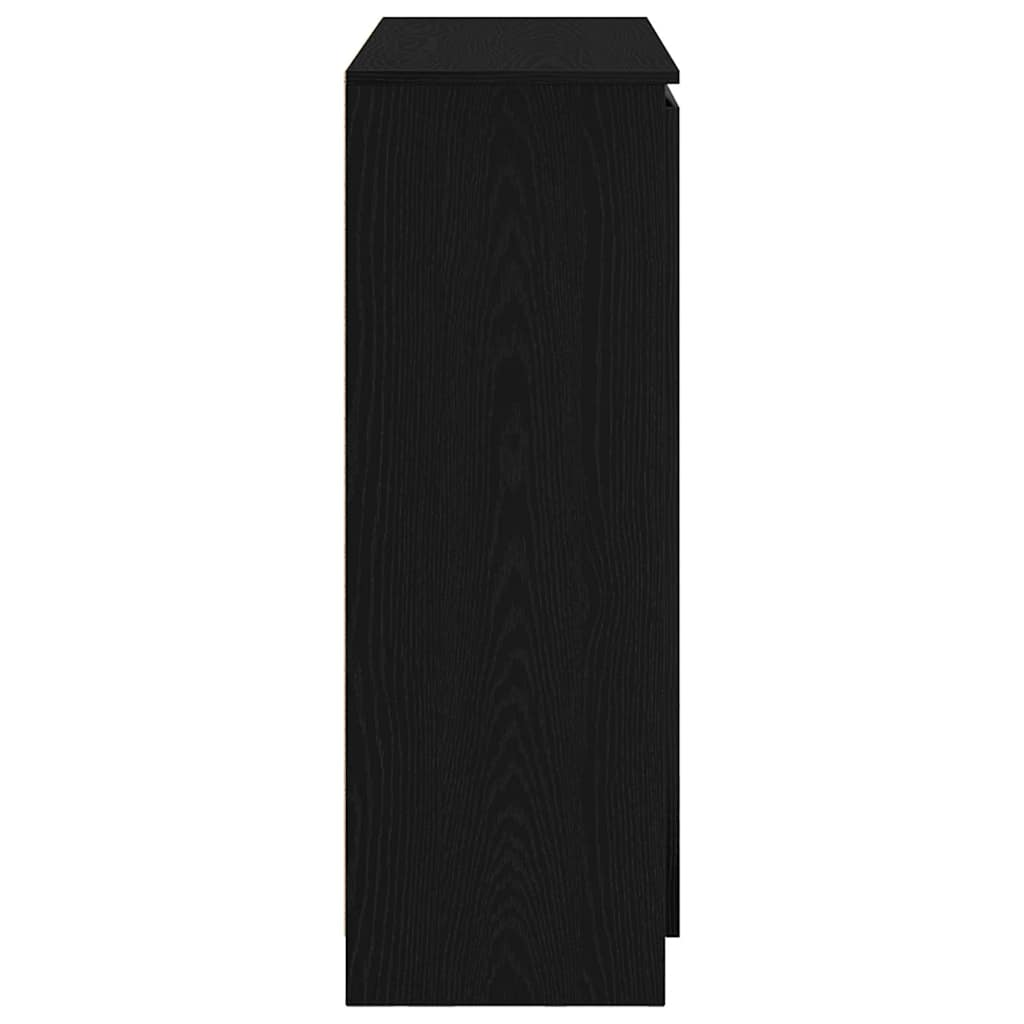 Sideboard with Drawers Black Oak Effect 100.5 x 35 x 98.5 cm