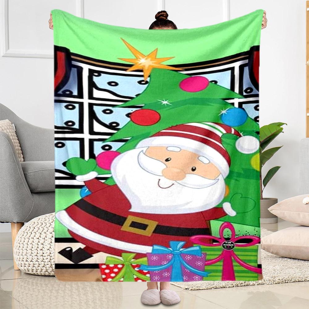 Christmas 350 Blanket Ultra-Soft Great for Bed Office Chair Seaside for All Occasions Digital Print Birthday Christmas Gift Blanket