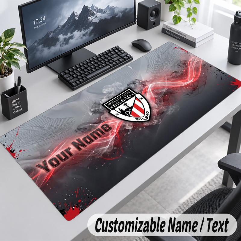 Custom Name Text Mouse Pad Athletic Bilbao FC Personalized Desk Pad For Work And Gaming
