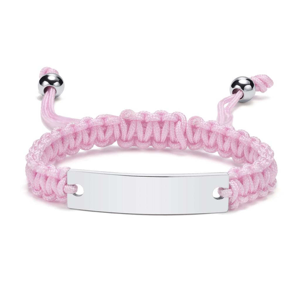 Engraved Personalized Rope ID Bracelet Braided Adjustable Friendship Couples Women Men Custom Name Initials Wristband