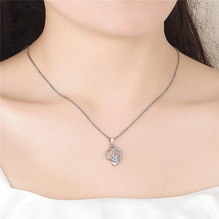 Fashion Blue Topa Silver Necklace Female Clasized Claolida