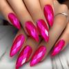 3D Diamond Pitaya Almond Nail Art Tips with Cat Eye Effect