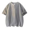 Ice silk short-sleeved T-shirt men's V-neck quick-drying summer loose cool top men's clothing