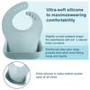 PandaEar 3 Pack Thick Silicone Baby Bibs for Babies & Toddlers (10-72 Months)| Waterproof Baby Feeding Bibs Adjustable with Wide Food Catcher Pocket,