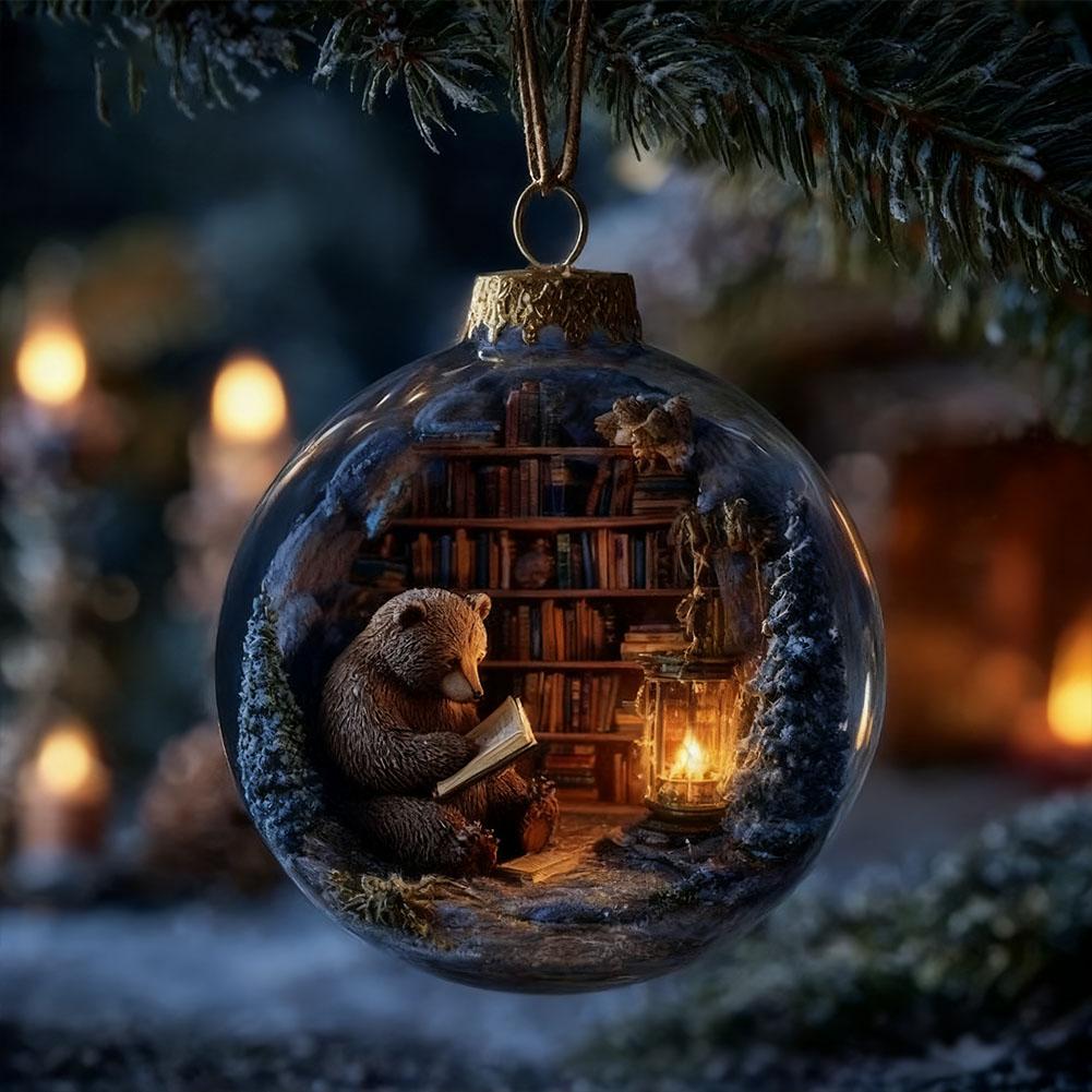 Söt Ekorre Igelkott Julglaspynt Samling Julgranskula Pynt 3D Djurdekoration Höst Vinter Heminredning