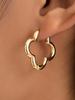1pair Fashionable & Sweet Geometric Quatrefoil Flower Hollow Stud Earrings, Suitable for Daily Wear Jewelry Gift