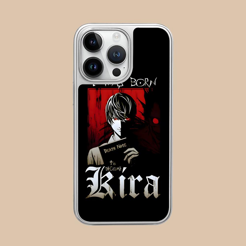 Death Note Kira Light Mobile Phone Case for iPhone 17 16 15 14 13 12 11 Air Pro Max Plus Silver Plating Colorful Cover Pretty