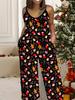 Women's Fashion Jumpsuit, Plus Size Clothing Daily Casual Fashion Wear, Graphic Christmas Printing Design,  Party Parties, Christmas Clothing