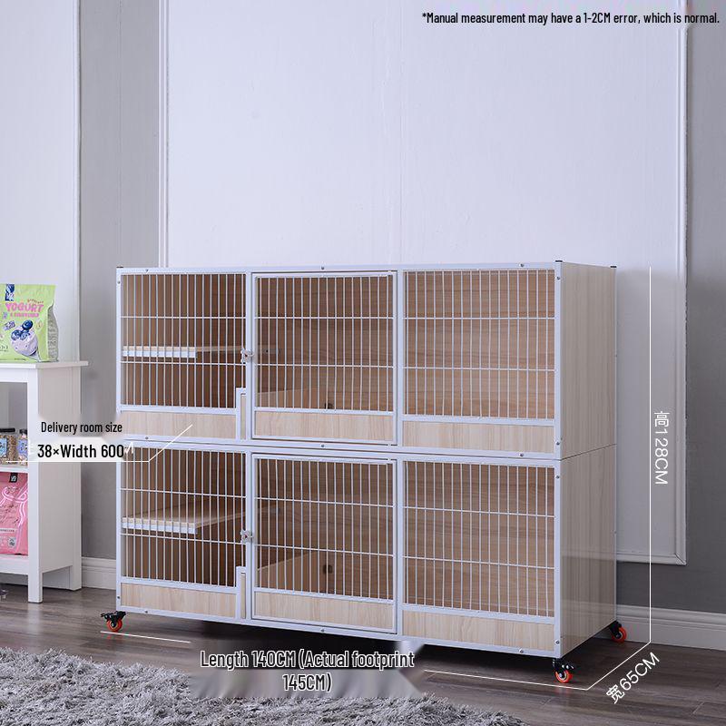 Three-Tier Solid Wood Cat Breeding & Boarding Cage with Birthing Room