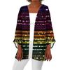 Women's Carnival Print Long Sleeve Knit Cardigan Button Jacket