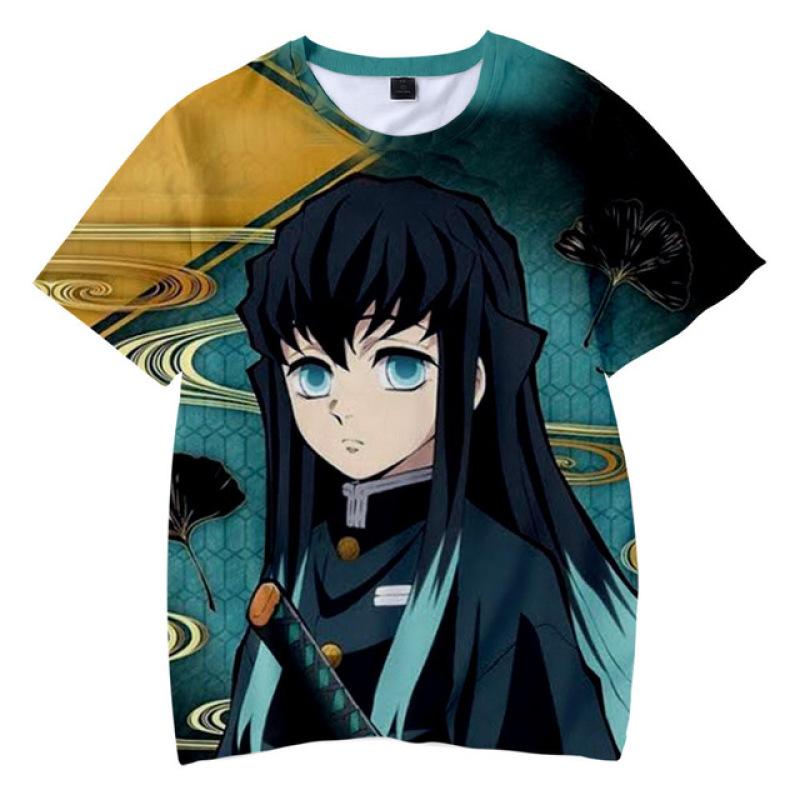ETST 07 Trendy Anime T-shirt Mannen/Vrouwen Demon Slayer Kimetsu Geen Yaiba 3D Gedrukt T-shirt Casual Tees M