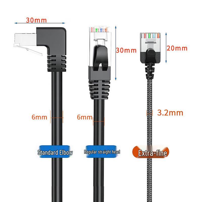 JUXIN Cat6a 10 Gigabit Slim Braided Ethernet Patch Cable