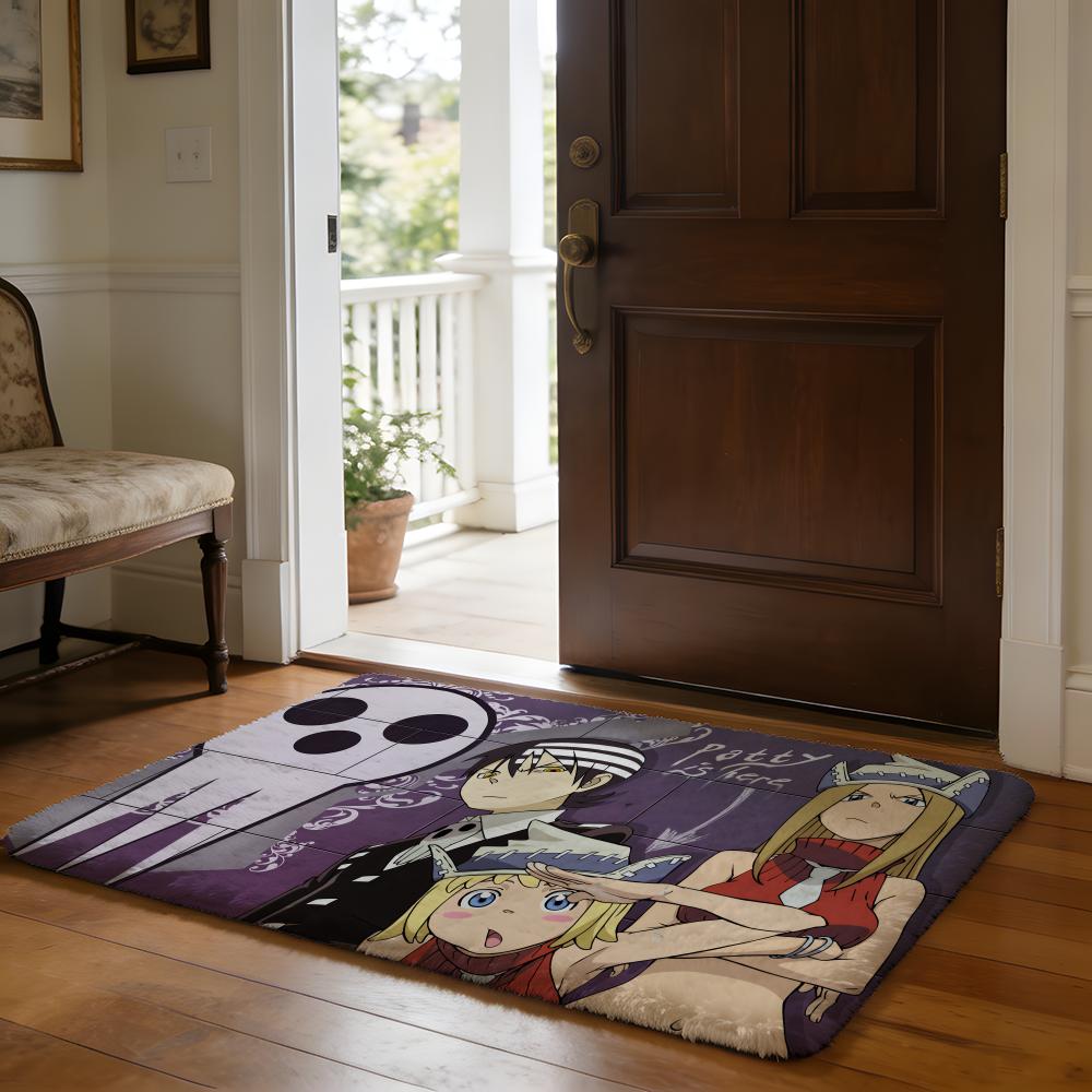 Classic Anime SSoul Eater Floor Mat Soft Flannel Absorbent Mat Non-Slip Rug Home Bedroom Bathroom