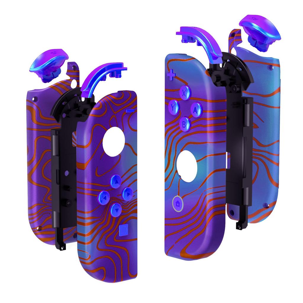 EXtremeRate Ersatzschale für Switch Handheld-Controller Gehäuse für Switch und Switch OLED mit Vollständigem Satz DIY-Ersatzgehäuse für Switch