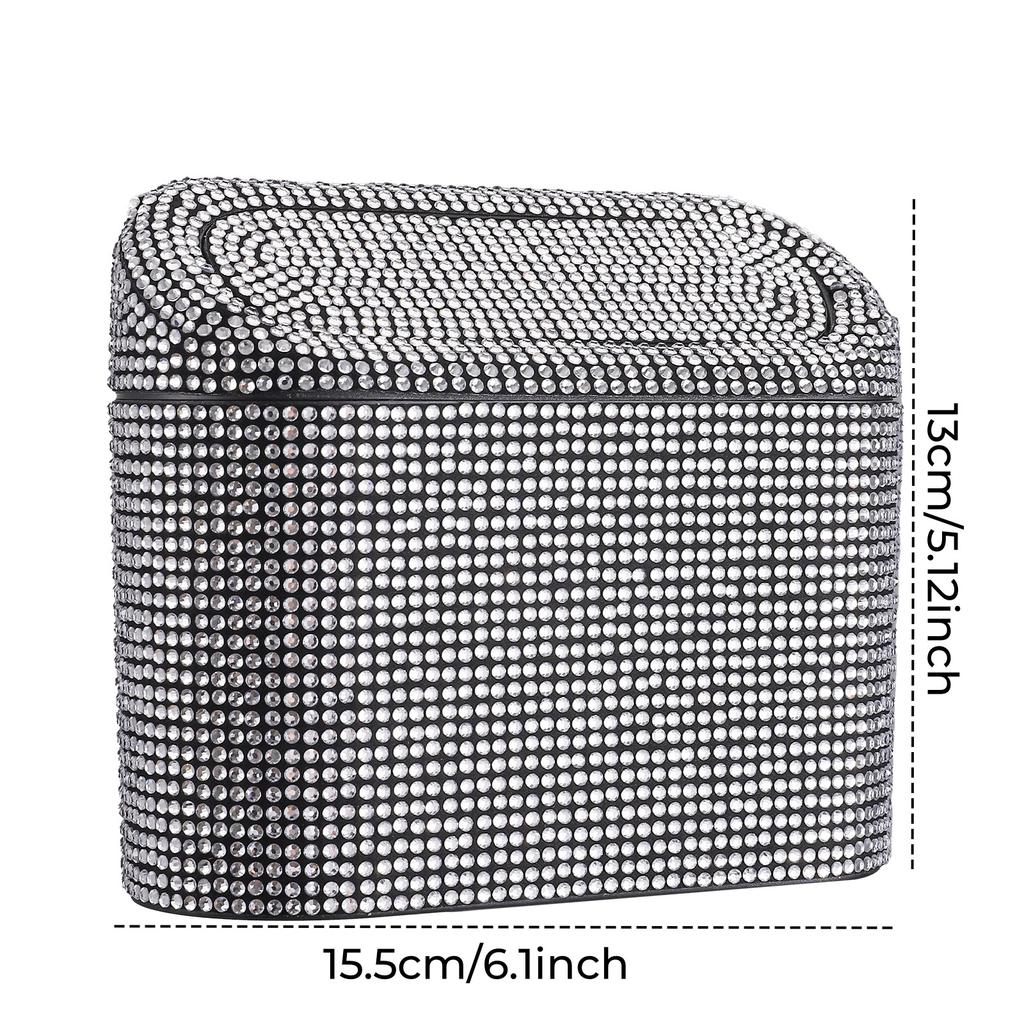Car-mounted Diamond Waterproof Dustproof Multi-functional Trash Can Storage Barrel Box Bag Hanging Seat Back Special Creative