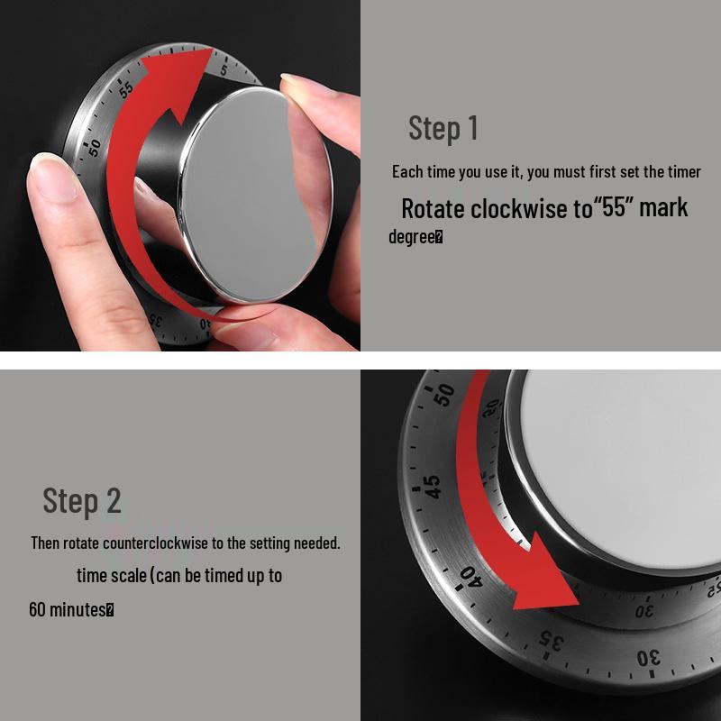 Mechaniczny minutnik kuchenny ze stali nierdzewnej: Menedżer czasu gotowania i nauki