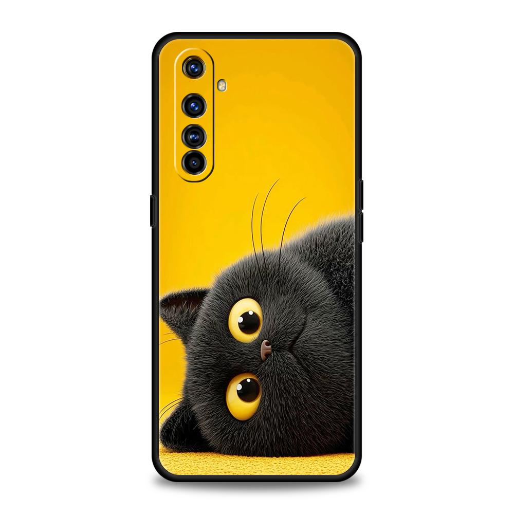 

Чехол для телефона для Oppo A17 A31 A54 A57 A78 A79 A80 A98 Find X5 X6 Reno 8 10 11 12 13 F Pro Мягкий ТПУ Прекрасный Забавный Мультяшный Черный Кот Reno10 F