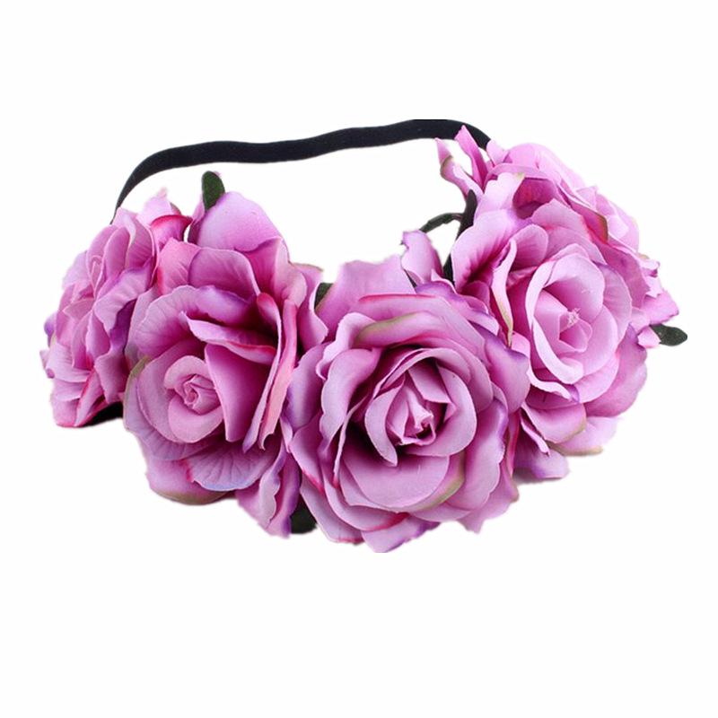 Halloween Rose Hair Band Hair Hoop Cosplay Costume Party Flannel Flowers Crown Headband Festival Hair Garland Wedding