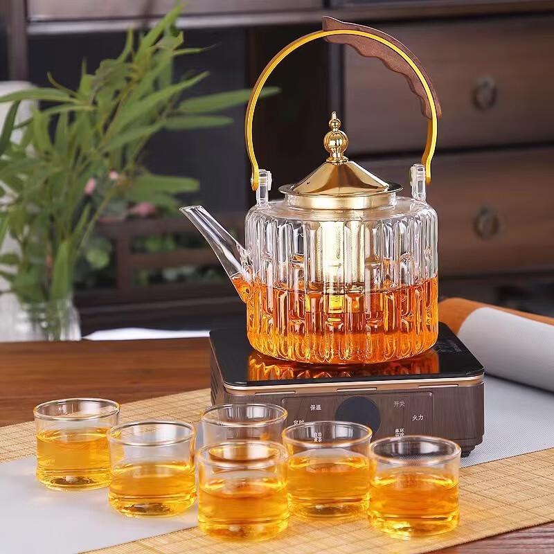 Shangqi Bamboo Handle Heat-Resistant Glass Teapot