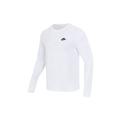 Embroidered Logo Loose-Fit Running Long Sleeve T-Shirt Men Tops White AR5194-100