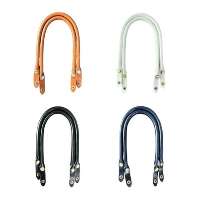 47cm PU Leather Replacement Bag Handles with Snap Button Closure for Handbag Briefcases Travel Bags