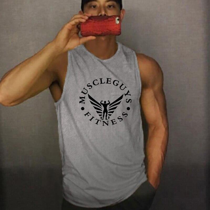 Muscleguys Summer Tide Mládež Sport Fitness Top Tričko bez rukávů Síťované tílko Osobnostní show Muscle Vesta Pánská kulturistika Tílko