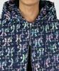 A Made Jacquard Embroidered Denim Oversized Zip-Up Hoodie (Indigo)