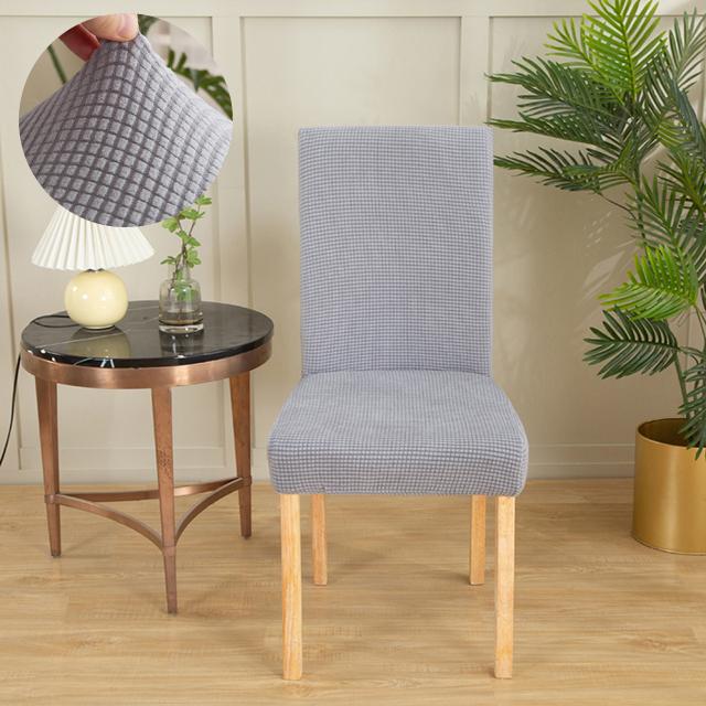 Anti -Dirty Jacquard Chair Covers Soild Colour Soft Spandex Chair Slipcovers Dust Proof Protective For Dining Room Kitchen Home