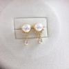 Zhuji Exquisite Freshwater Pearl & Zircon Stud Earrings - Elegant, Simple, Lively