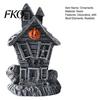 Halloween Desktop Decoration Haunted House Ornament, Resin Miniature, Dark Shape Festive Table Ornament with Skull Elements for Micro Landscape Party