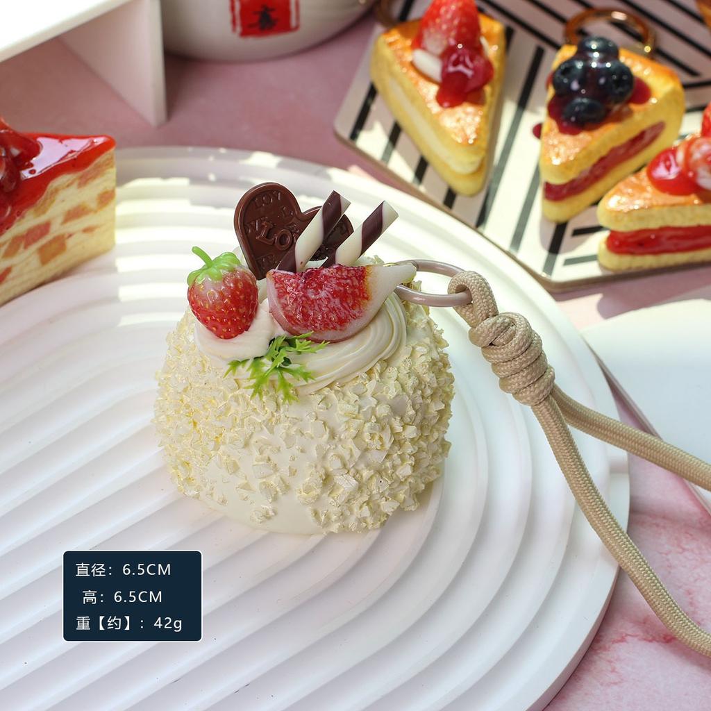 1 Realistic Chocolate Cheeseburgercake Pendant Decoration, Bag Pendant, Car Interior Decoration