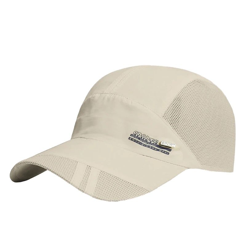 

Unisex Baseball Cap for Outdoor Sports Summer UV Protection Adjustable Quick Dry Braethable Tennis Hat Fashion Brim Hats бежевый