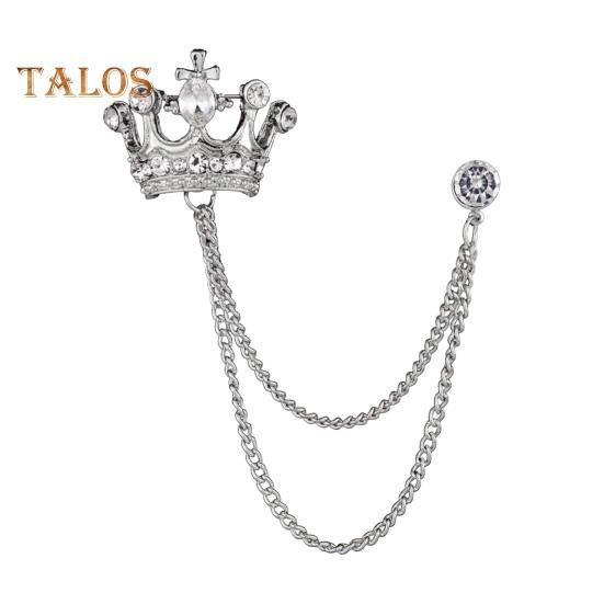 

Мужская ретро-брошь в английском стиле в форме короны со стразами и кисточками, украшение для костюма, пальто, украшения на грудь, официальное мероприятие, свадьба, деловые мероприятия, одежда, ювелирные изделия серебряный