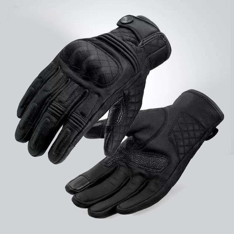 Motorcycle rider retro fall-proof autumn/winter genuine leather road bike riding gloves