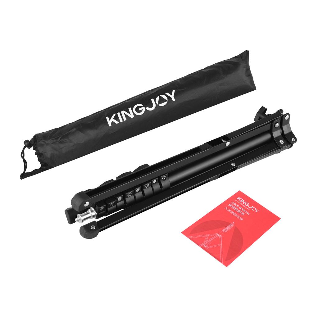 KINGJOY FL2009 Adjustable Metal Tripod Light Stand 10kg/22lbs Load Capacity 1/4 Inch Screw Max.