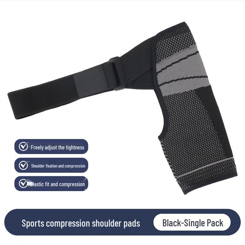 Adjustable Compression Shoulder Protector for Men - Adult Sports Shoulder Pad for Weightlifting and Strain Support