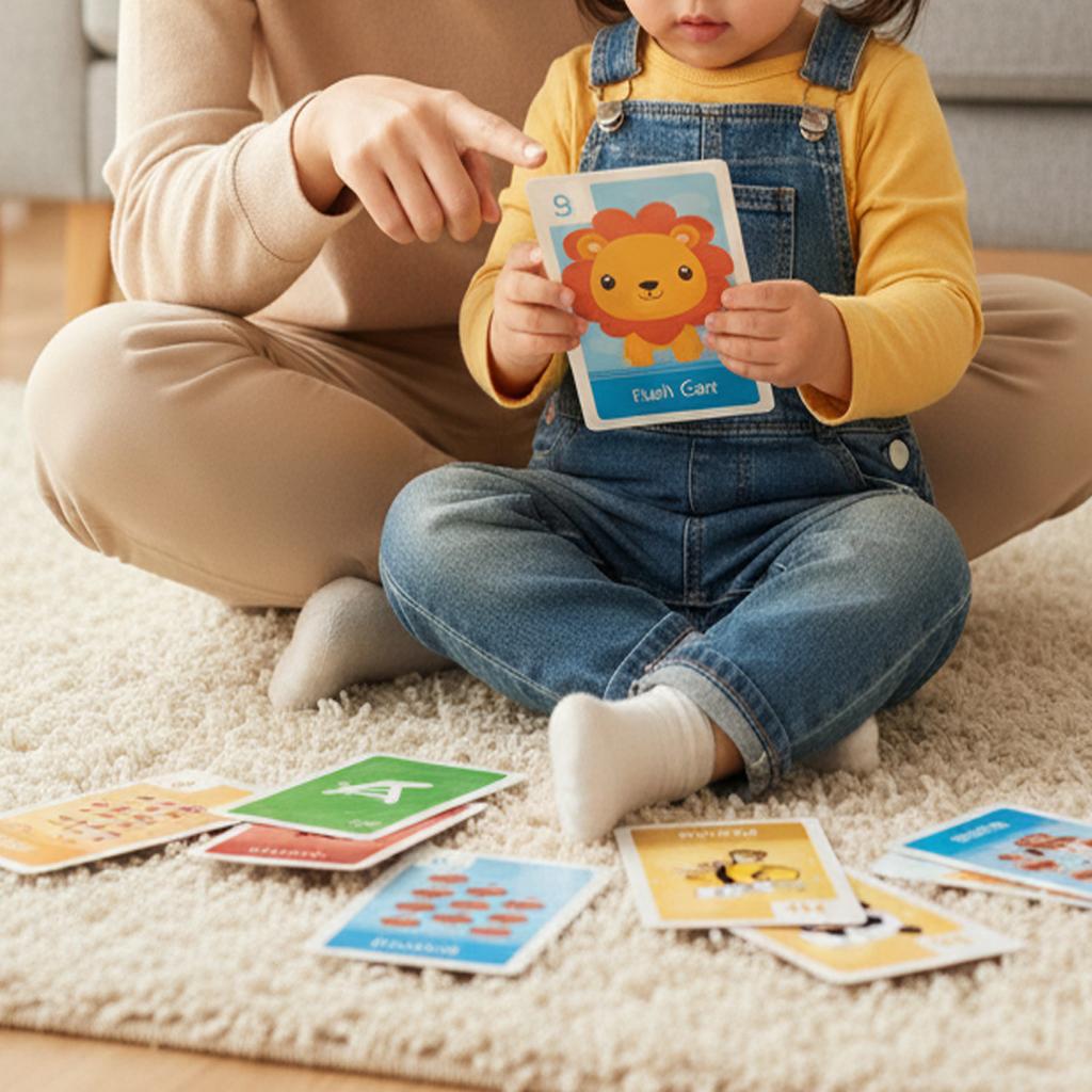 Baby Educational Flashcards Color Number Shape Animal Alphabet Word Learning Cards