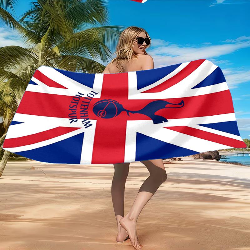 Toalla de Playa de Microfibra con Diseño del Escudo del Tottenham, Suave y Absorbente, Secado Rápido, Ideal para Viajes de Verano, Esencial para la Playa, Piscina