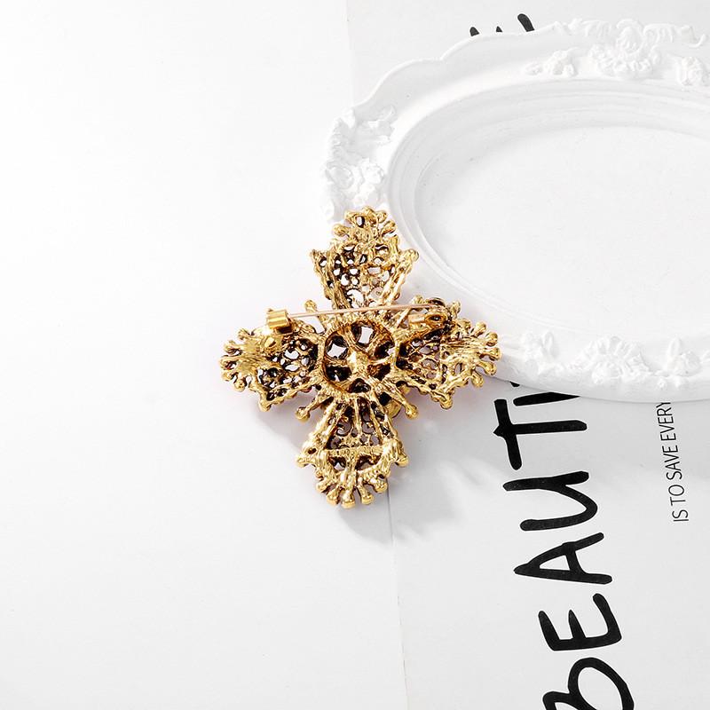Broche pendentif croix géométrique en alliage de zinc pour hommes et femmes