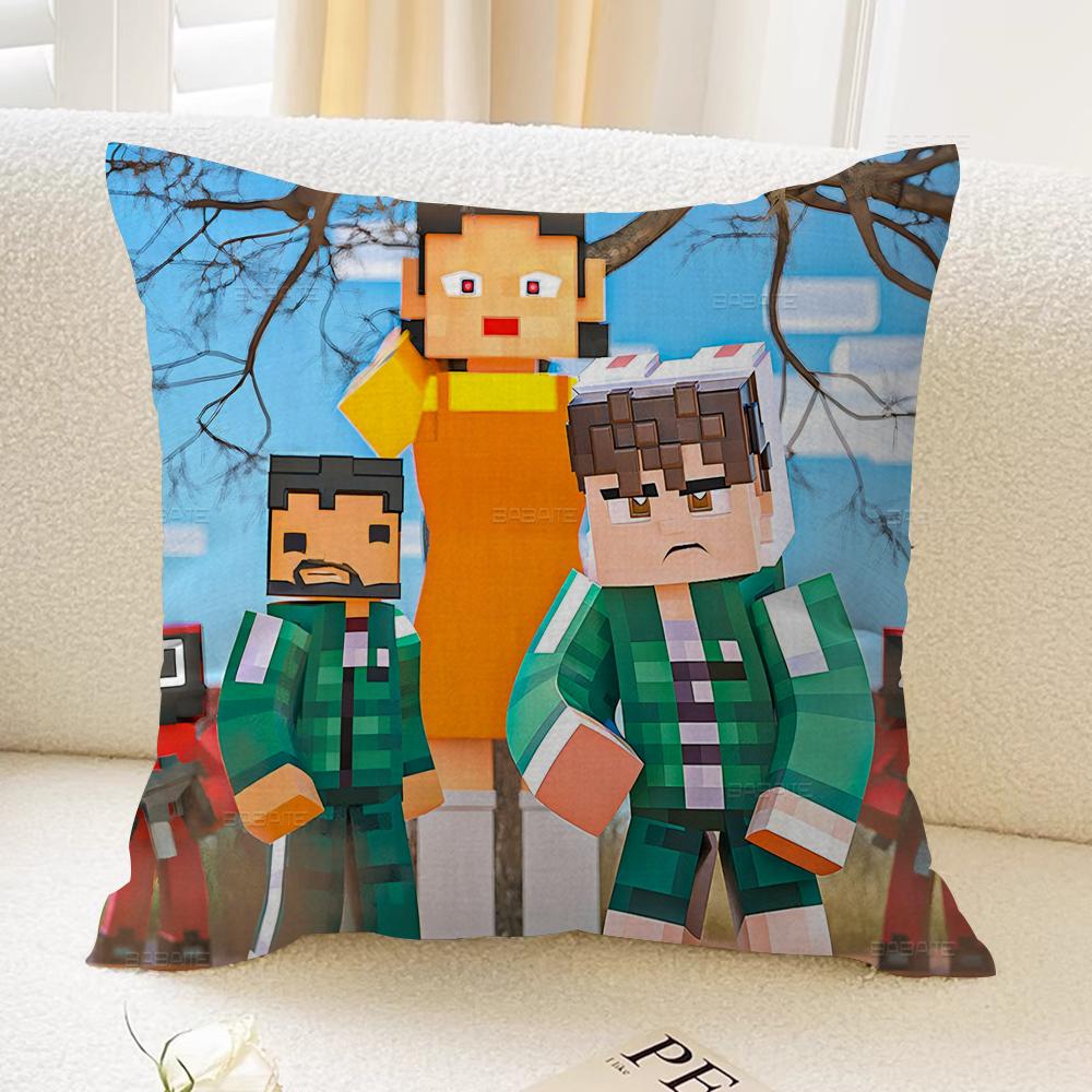 Game MC Wolf Ocelot Pig Ghast Pillow Cover Sofa Cushion Cover Home Room Decoration Children Gift