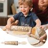 Christmas Rolling Pin Wooden Embossed 3D Cookie Biscuit Mold Engraved DIY Baking Tools Dough Roller For Pastry Kitchen Tools