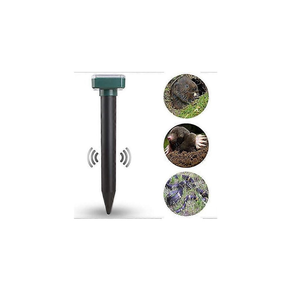 Solar Sonic Mole Repellent,4 Pack,Ultrasonic & Solar Powered Repellent for Outdoor, Groundhog Repellent Snake Rodent Gopher Spikes Chaser Pest Control